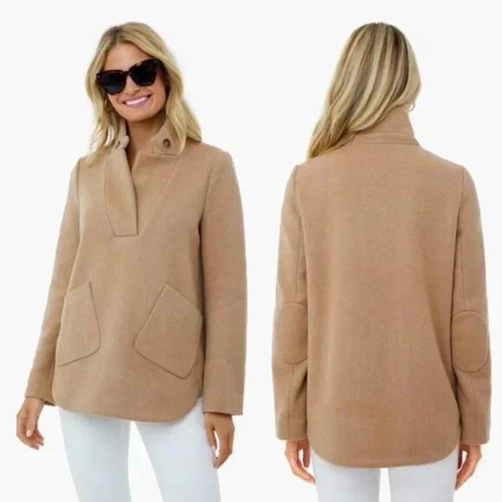 Tuckernuck XS Emerson Popover Camel Wool Blend Jacket Tan Elbow Patches
